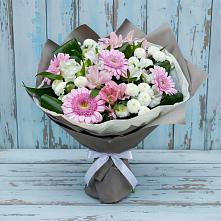 Букет цветов из:  Герберы, Альстромерии и Хризантемы #REPLACE_PRED# Суре