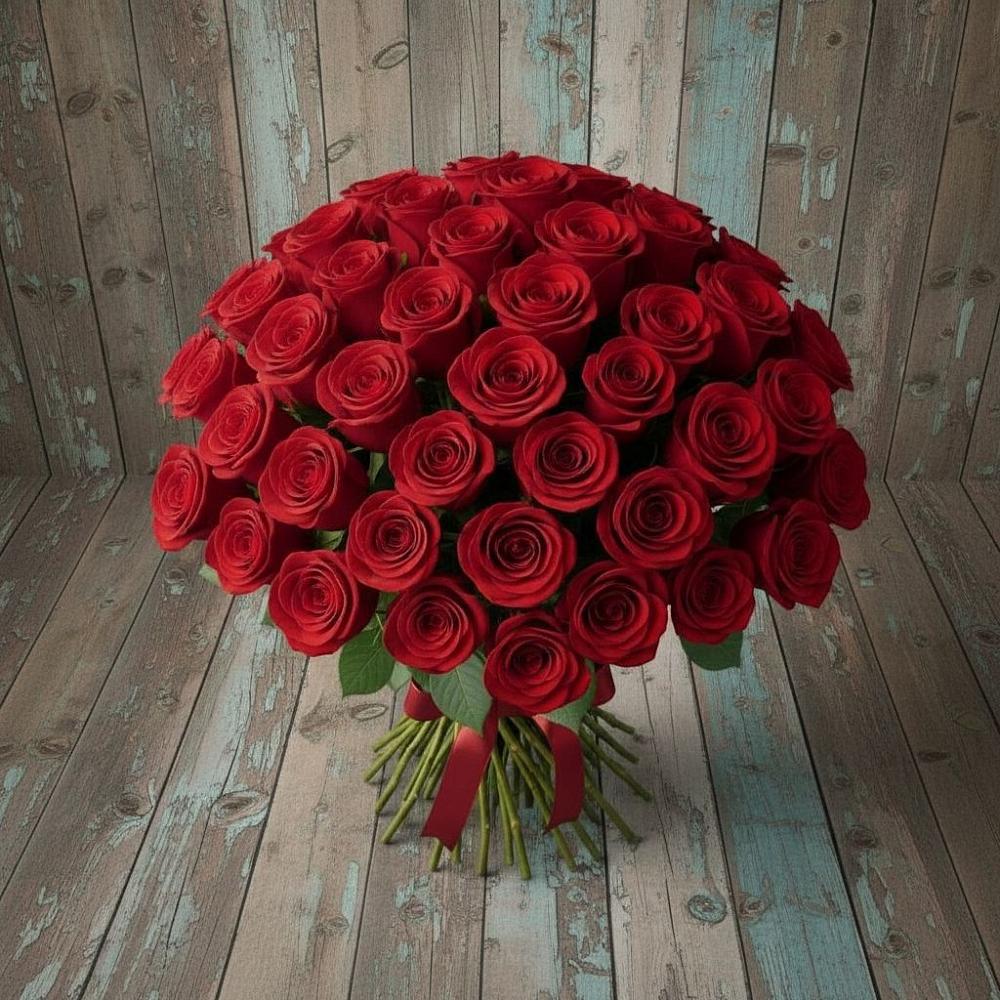 Букет 55 Красных роз Фридом в Суре