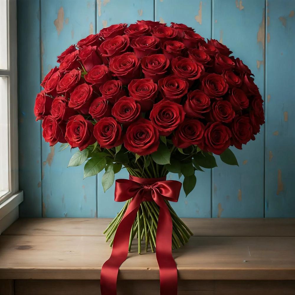 Букет Красные розы Блэк Меджик в Суре