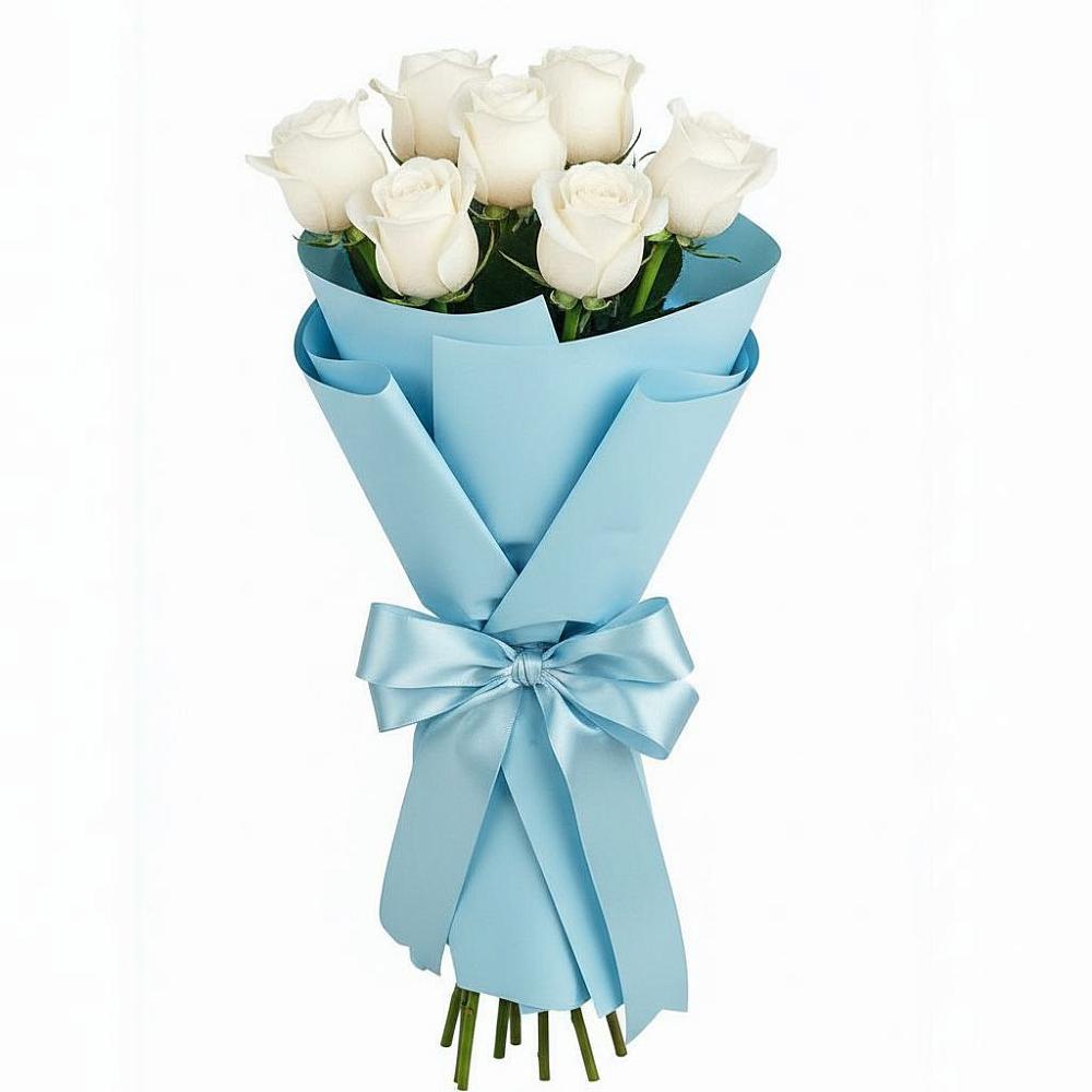 Букет 7 белых роз Проуд в Суре