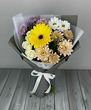 Букет цветов из:  Розы, Герберы и Хризантемы #REPLACE_PRED# Суре