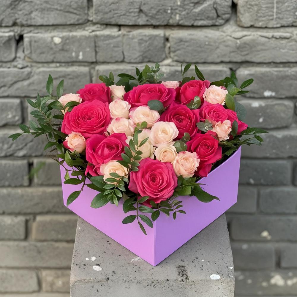 Цветочная композиция из Розы в коробке в Суре