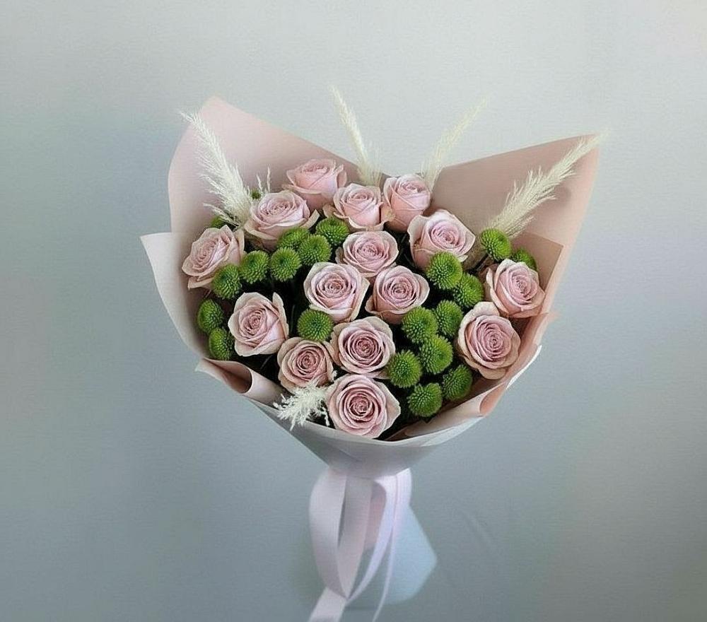 Букет цветов из: Розы и Хризантемы в Суре