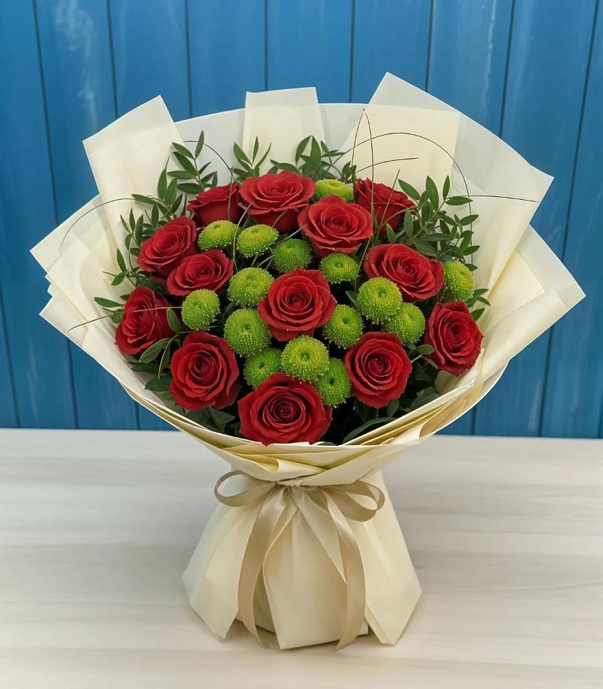 Букет цветов из: Розы и Хризантемы в Суре